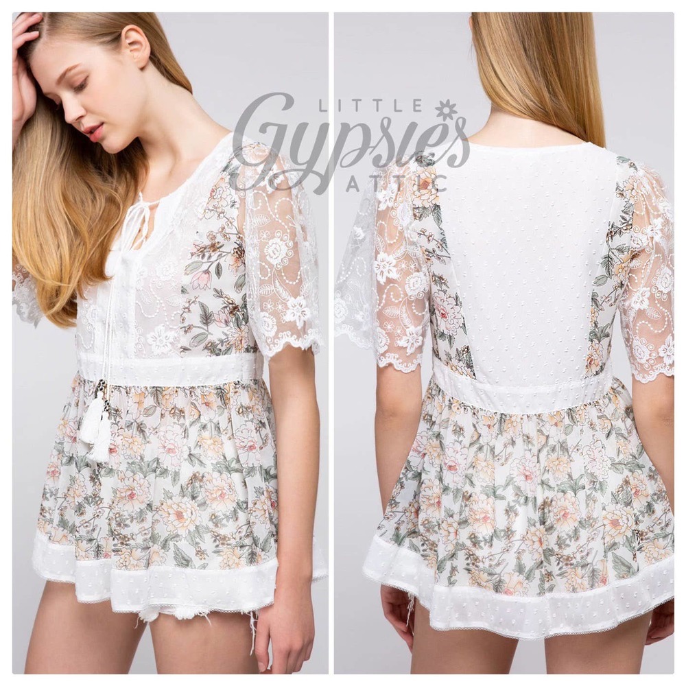 POL Cottagecore Peplum Tunic Top - Picture 3 of 10